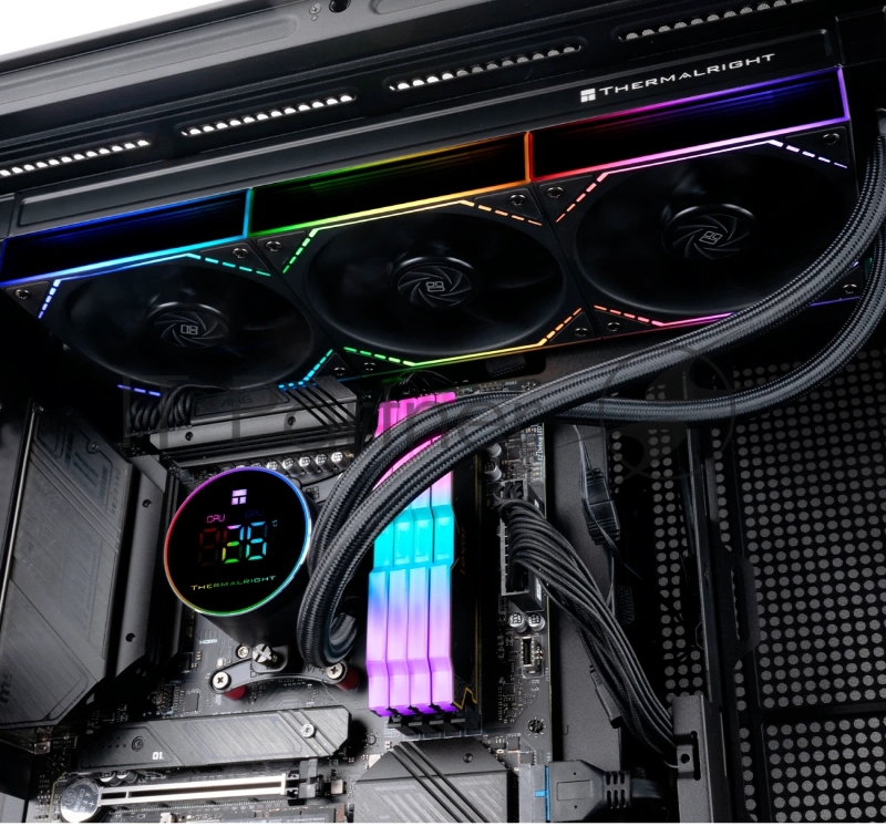 Система водяного охлаждения Thermalright Frozen Magic 360 Digital V2 ARGB Soc-AM5/AM4/1200/1700/1851 черный 4-pin 28dB Al LCD Ret (F-MAGIC-360-DIGITAL-BL-ARGB-V