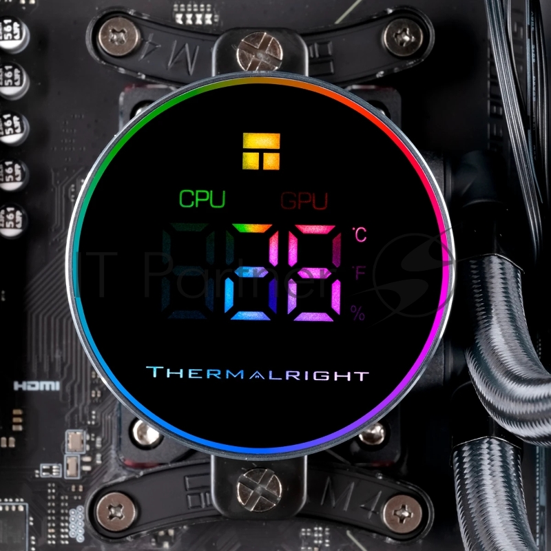Система водяного охлаждения Thermalright Frozen Magic 360 Digital V2 ARGB Soc-AM5/AM4/1200/1700/1851 черный 4-pin 28dB Al LCD Ret (F-MAGIC-360-DIGITAL-BL-ARGB-V
