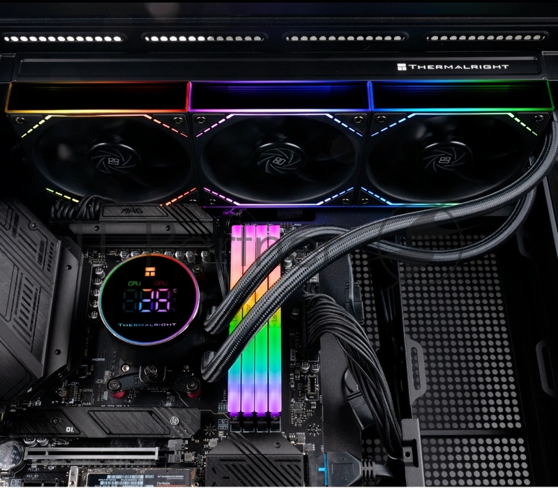 Система водяного охлаждения Thermalright Frozen Magic 360 Digital V2 ARGB Soc-AM5/AM4/1200/1700/1851 черный 4-pin 28dB Al LCD Ret (F-MAGIC-360-DIGITAL-BL-ARGB-V