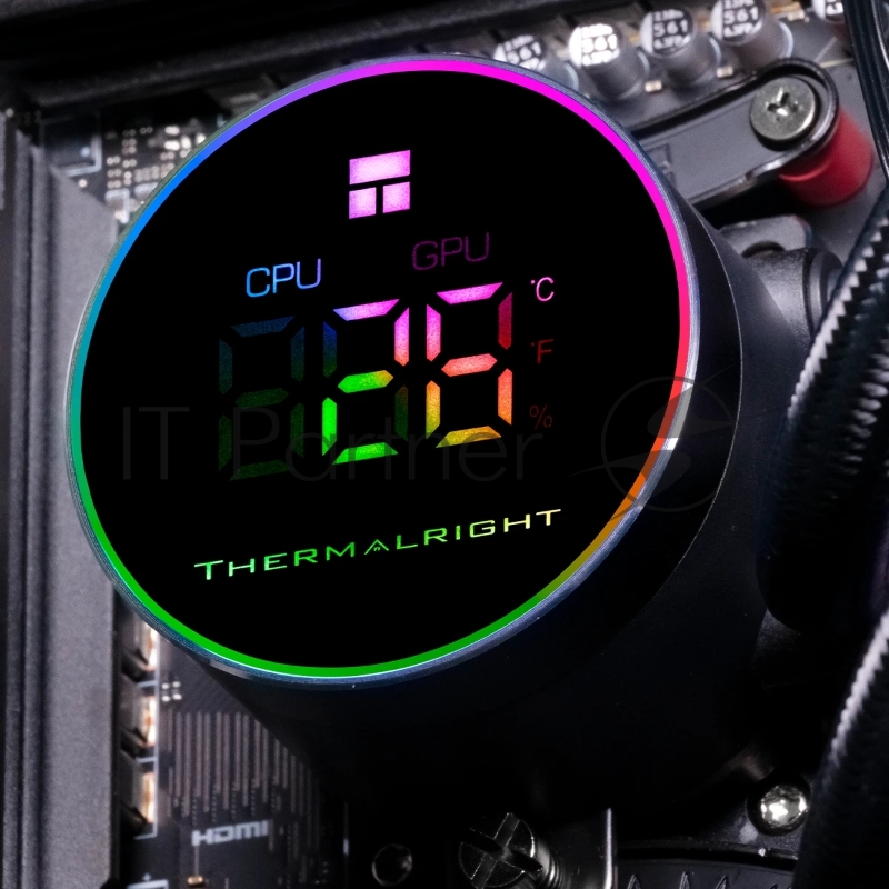 Система водяного охлаждения Thermalright Frozen Magic 360 Digital V2 ARGB Soc-AM5/AM4/1200/1700/1851 черный 4-pin 28dB Al LCD Ret (F-MAGIC-360-DIGITAL-BL-ARGB-V