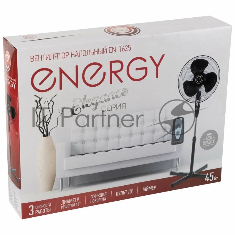 Вентилятор Energy ELEGANCE EN-1625 с пультом 16 черный 1шт/коробка