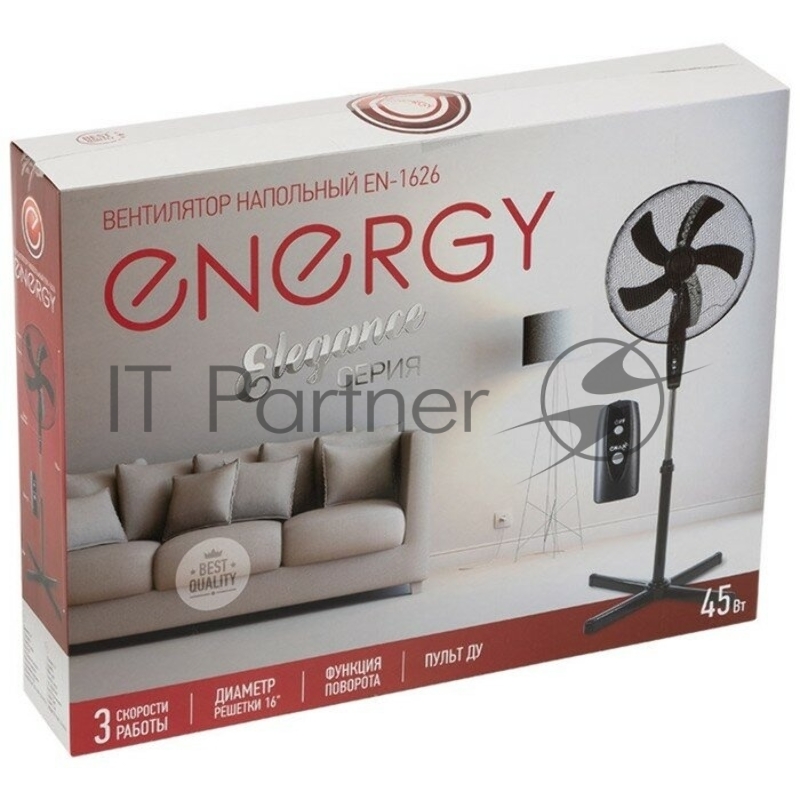 Вентилятор Energy ELEGANCE EN-1626 с пультом 16 черный 1шт/коробка