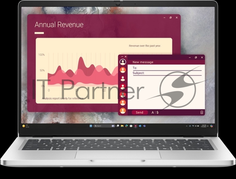 Ноутбук Dell Pro 14 Core 5 Ultra 235U 14,0 FullHD+300nit AG 16GB DDR5 ( 8GB 2) 512GB SSD Intel Graphics,3cell,Backlit,FPR,Thu Eng/Rus