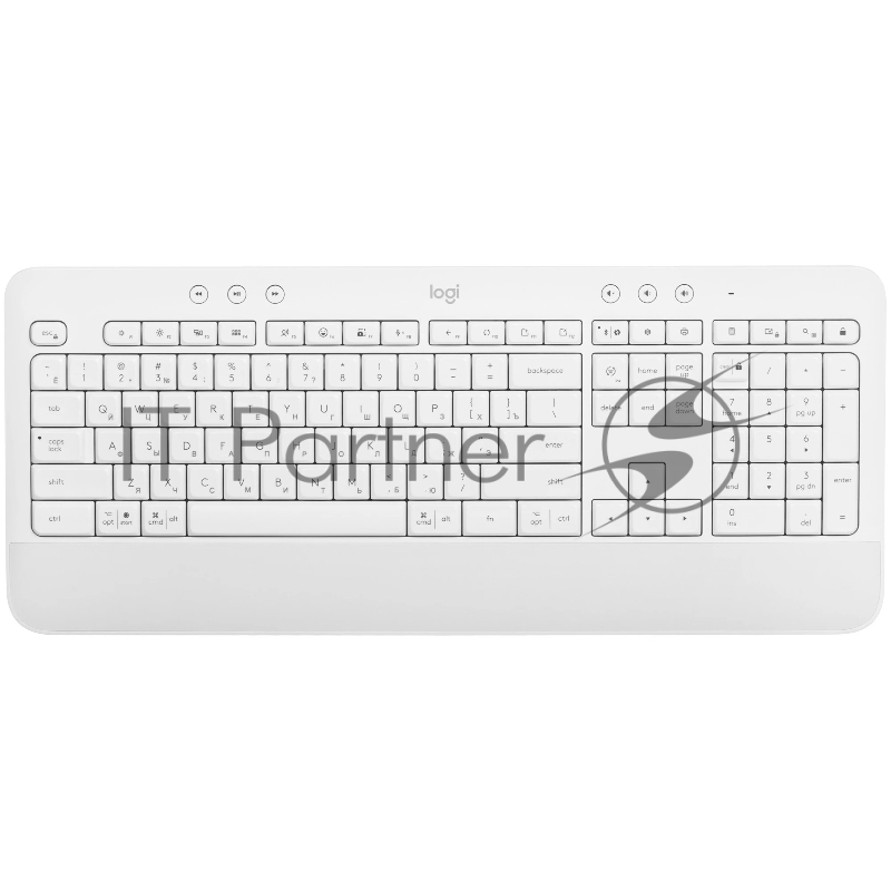 Клавиатура Logitech K650 белый USB беспроводная BT/Radio (подставка для запястий) (920-010986)