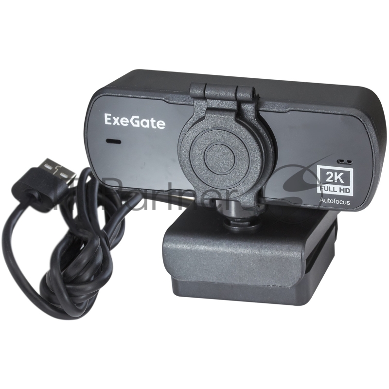 Веб-камера широкоугольная ExeGate Stream C940 Wide 2K AF (4Мп, 2560x1440, 30fps, поддержка H.264, автоматический фокус, защитная шторка, широкоугольный 4-линзовый (стекло) объектив 89°, микрофон с шумоподавлением, универсальное крепление, USB, кабель