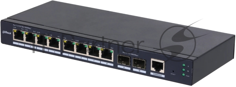 Коммутатор Dahua 10-Port Managed Gigabit Non-PoE Switch, Metal case