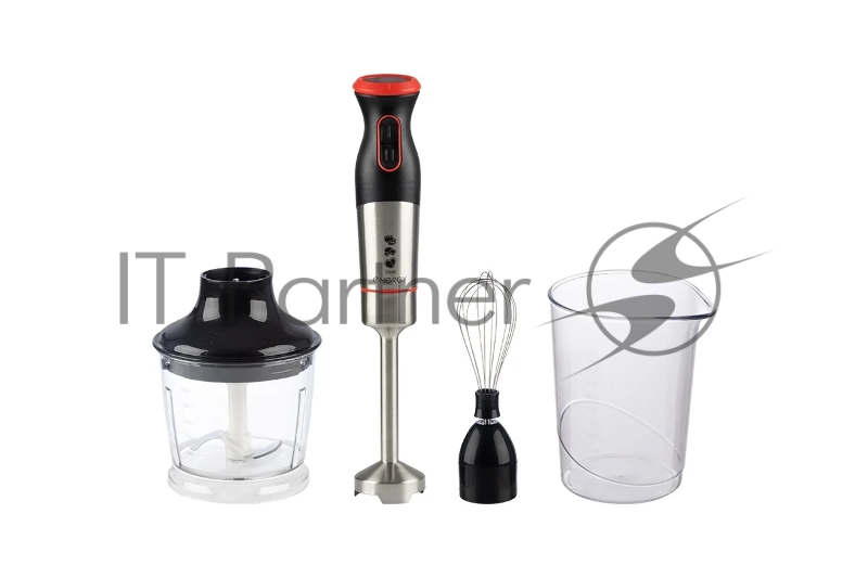 Блендер погружной Energy EN-141, 1200Вт, 2 скорости, стакан для смешивания, венчик, измельчитель