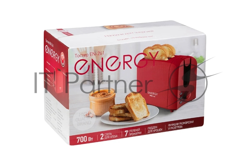 Тостер ENERGY EN-261 красный (106191)