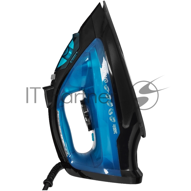 Утюг ENERGY EN-348 черно-бирюзовый (2600Вт, пар, спрей, пар.удар, самооч., керамич. подошва)