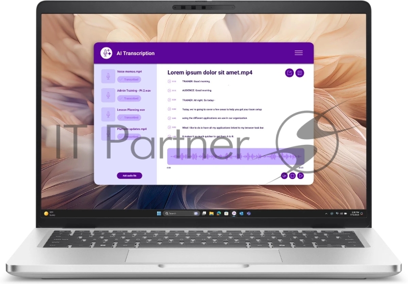 Ноутбук Dell Pro 14 Plus Core Ultra 7 266V 14,0 QHD+ (2560 x 1600),300nit AG,300 nit,16 GB LPDDR5,1TB SSD,Intel Arc graphics,3cell 55Wh,Backlit,FPR,Thunderbolt,W Eng,Platin Silver