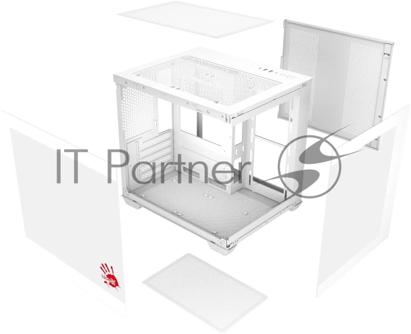 Компьютерный корпус Bloody CC-121 белый без БП mATX 7x120mm 1xUSB2.0 1xUSB3.0 audio