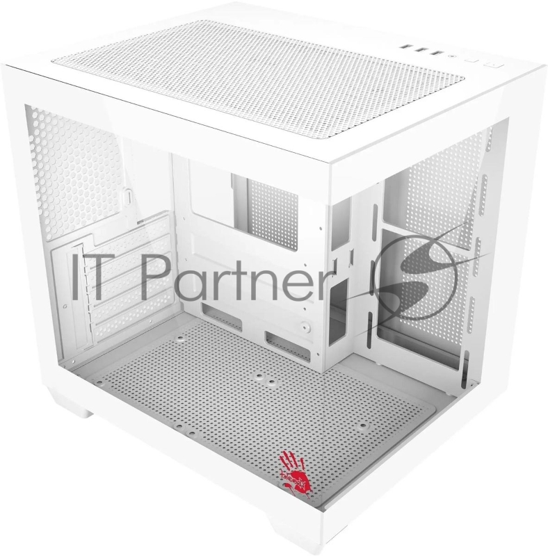 Компьютерный корпус Bloody CC-121 белый без БП mATX 7x120mm 1xUSB2.0 1xUSB3.0 audio