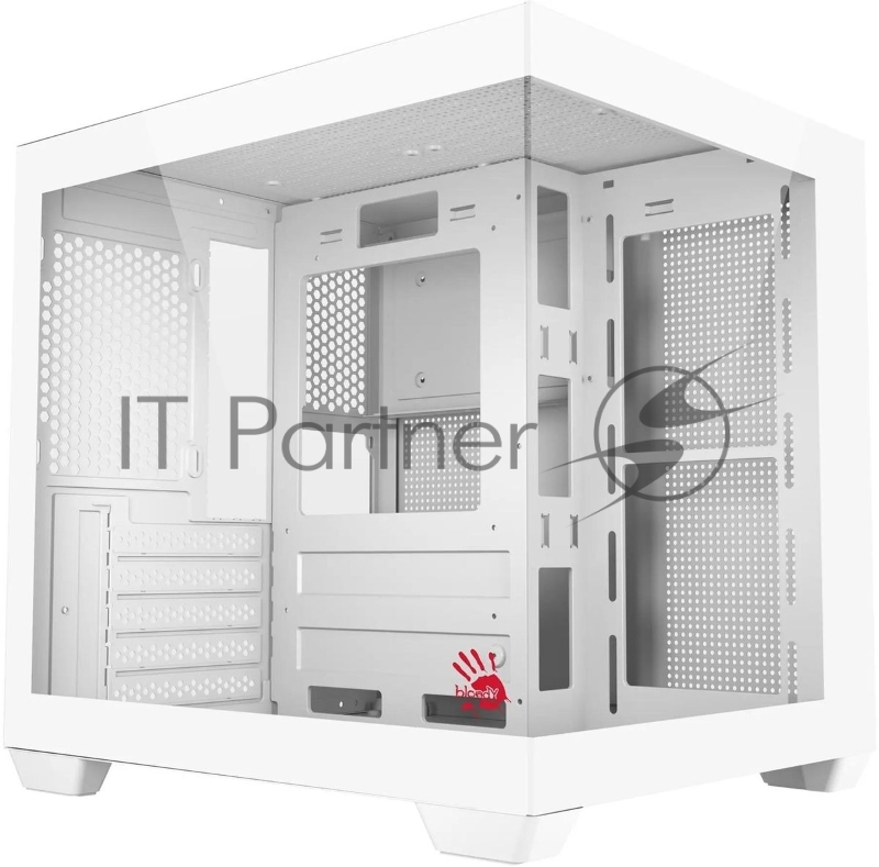 Компьютерный корпус Bloody CC-121 белый без БП mATX 7x120mm 1xUSB2.0 1xUSB3.0 audio