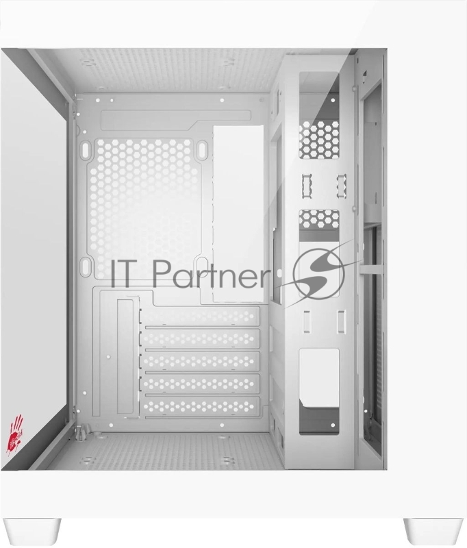 Компьютерный корпус Bloody CC-121 белый без БП mATX 7x120mm 1xUSB2.0 1xUSB3.0 audio