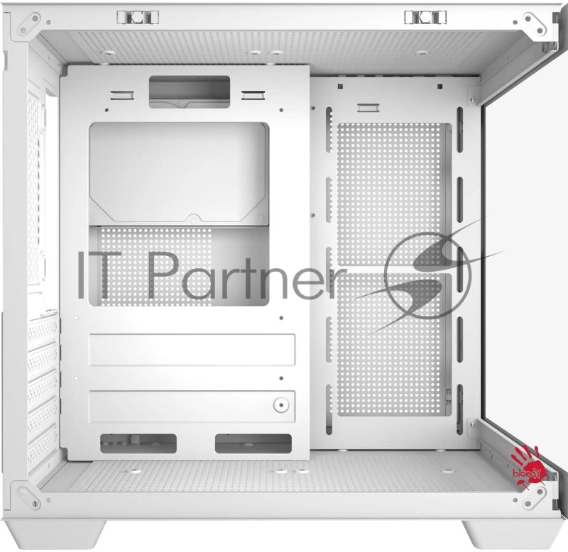 Компьютерный корпус Bloody CC-121 белый без БП mATX 7x120mm 1xUSB2.0 1xUSB3.0 audio