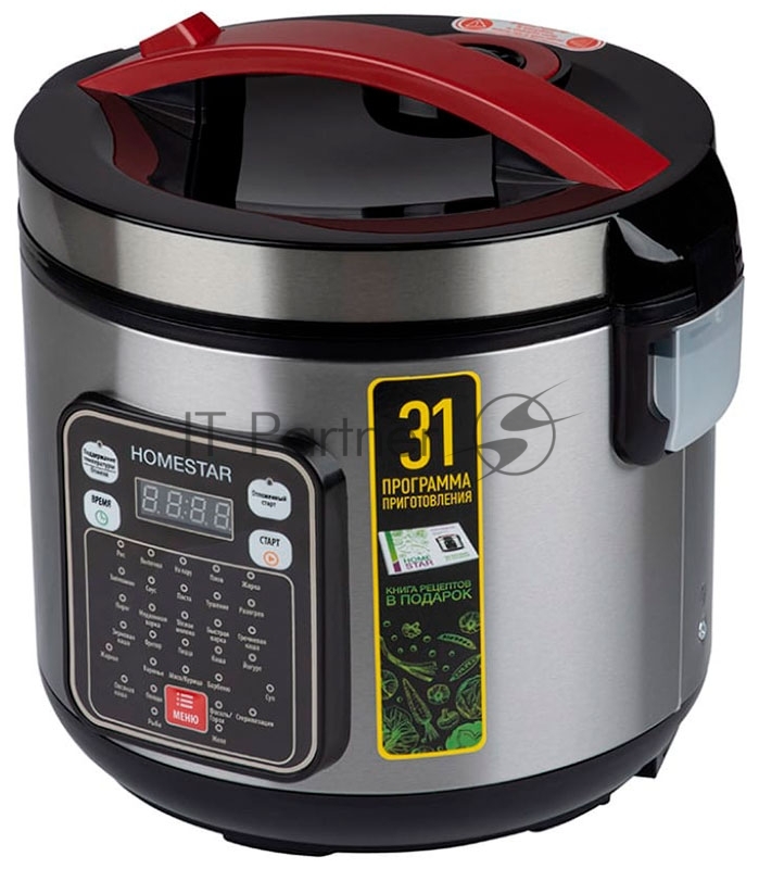 Мультиварка Homestar HS-2031 900 Вт, 5 л, нержавеющая сталь/черный