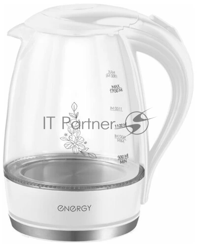Чайник Energy E-262 1,7л, стекло,белый (164104)