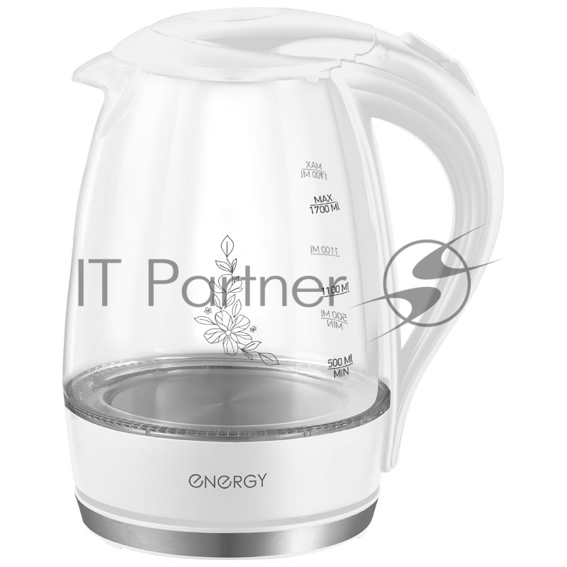 Чайник Energy E-262 1,7л, стекло,белый (164104)