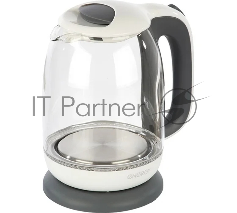 Чайник Energy E-281 1.7л, стекло, бело-серый (005210)