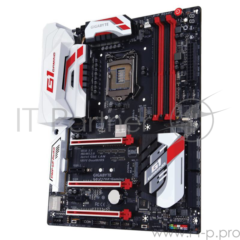 Мат. плата Socket1151 GIGABYTE GA-Z170X-GAMING 7 (iZ170, 4xDDR4, M.2, SATA III, RAID, 3xPCI-E, HDMI, DP, TB, 2x1Гбит LAN, USB3.1, ATX)