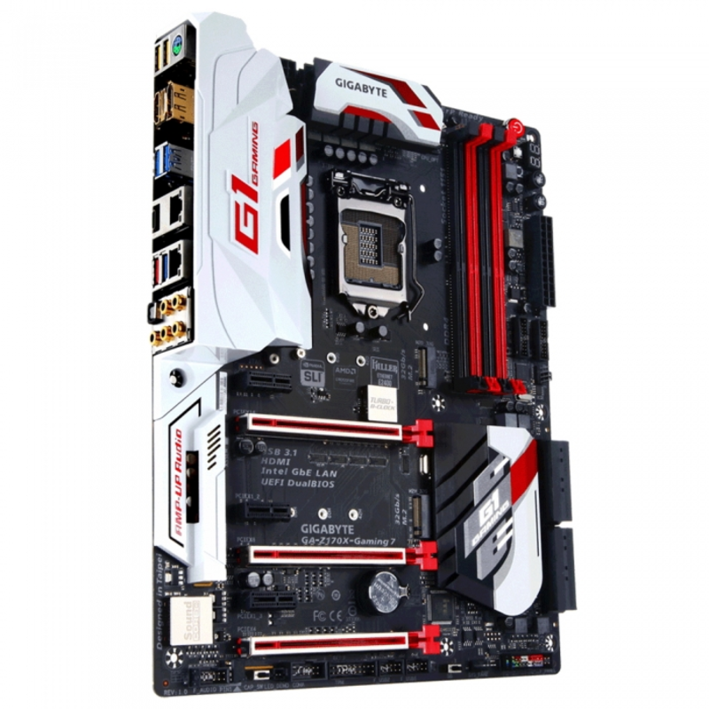 Мат. плата Socket1151 GIGABYTE GA-Z170X-GAMING 7 (iZ170, 4xDDR4, M.2, SATA III, RAID, 3xPCI-E, HDMI, DP, TB, 2x1Гбит LAN, USB3.1, ATX)