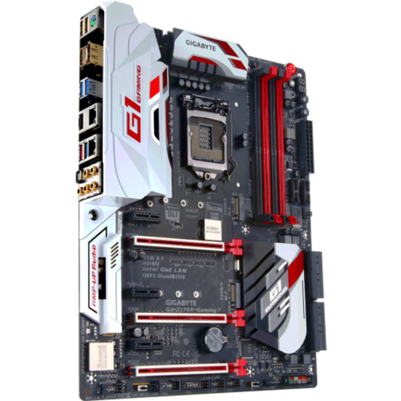 Мат. плата Socket1151 GIGABYTE GA-Z170X-GAMING 7 (iZ170, 4xDDR4, M.2, SATA III, RAID, 3xPCI-E, HDMI, DP, TB, 2x1Гбит LAN, USB3.1, ATX)
