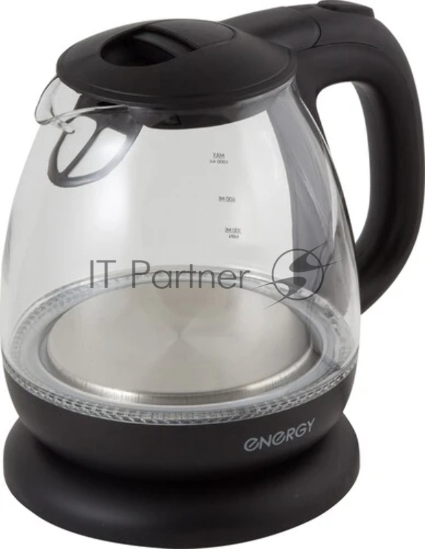 Чайник электрический Energy E-296 1л, стекло, черный, 1100Вт (005215)
