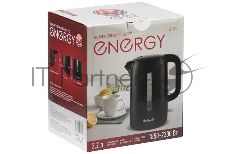 Чайник электрический Energy E-225 2.2л, пластик, черный