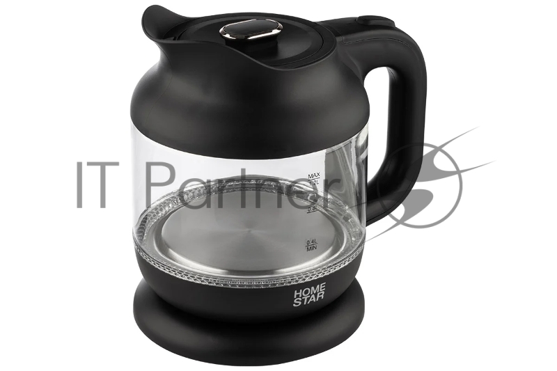Чайник электрический Homestar HS-1056 1,2 л, 1630 Вт, стекло/пластик, черный