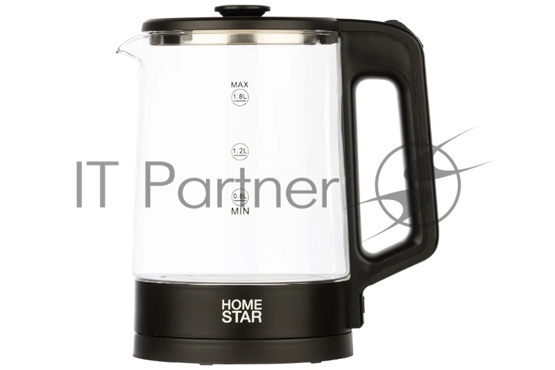 Чайник электрический Homestar HS-1008 1,8 л, стекло, черный