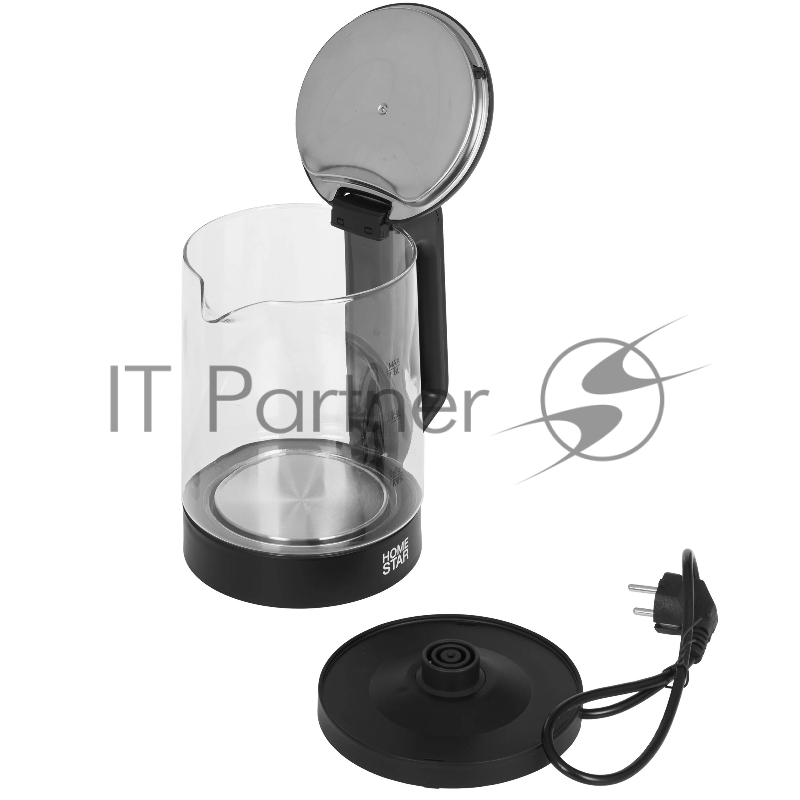 Чайник электрический Homestar HS-1008 1,8 л, стекло, черный