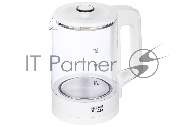 Чайник Homestar HS-1008 (1,8 л), стекло, белый