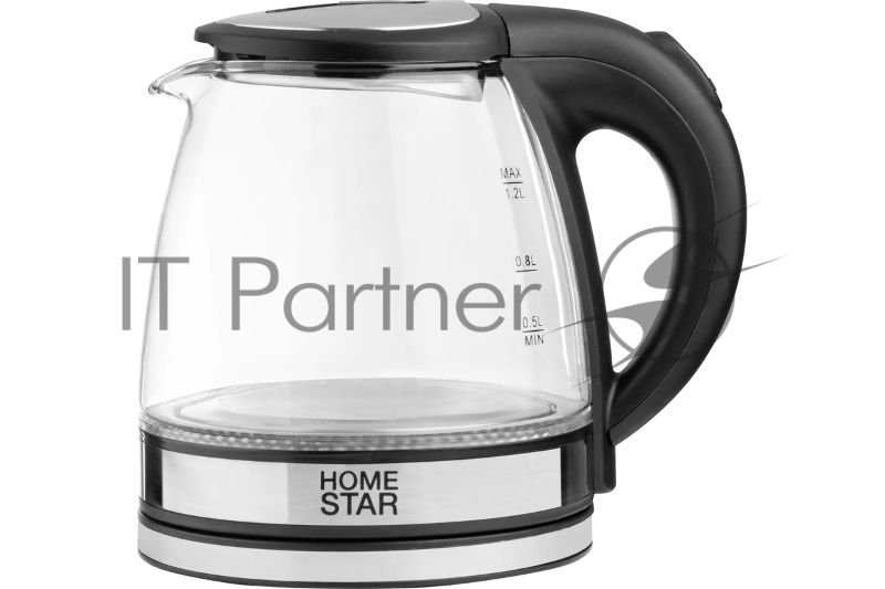 Чайник электрический Homestar HS-1052 (1,2 л.) стекло, пластик черный