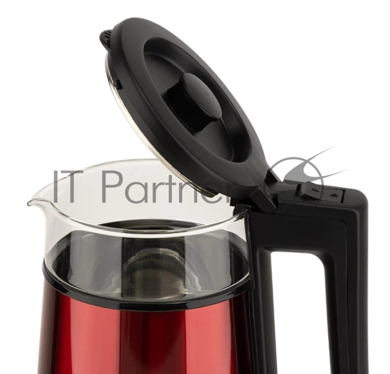 Чайник Energy E-200 (1,2 л), стекло, красный, двойной корпус