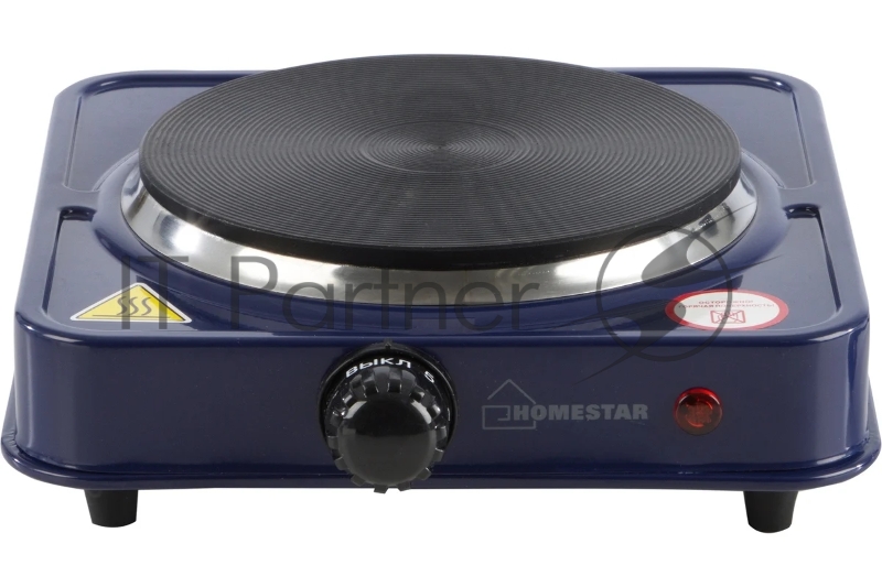 Плита настольная электрическая Homestar HS-1102, 1 конф. сапфир, блин 1000 Вт