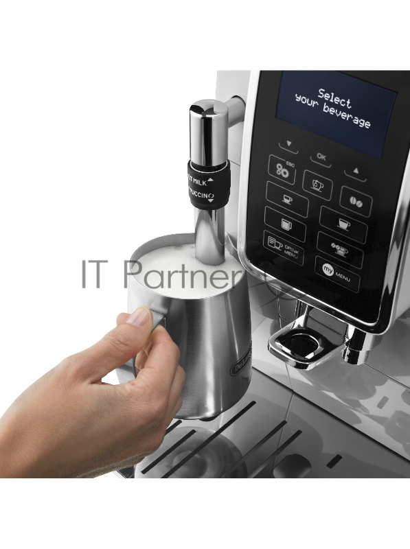 Кофемашина автоматическая DeLonghi ECAM 350.35.W белый, исп. кофе- зерновой/молотый, 1.8 л, 1450 Вт, 15 бар