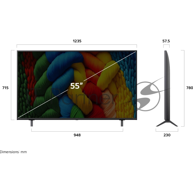Телевизор LG 55 55NANO80A6B синий Direct LED 4K UHD 60Hz webOS