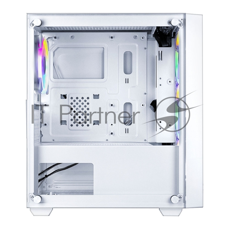 Корпус Ginzzu CL640 mATX FAN 4*12FRGB передняя панель Сетка Белый