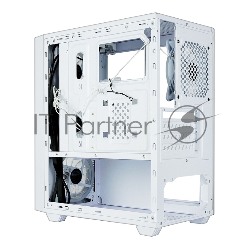 Корпус Ginzzu CL640 mATX FAN 4*12FRGB передняя панель Сетка Белый