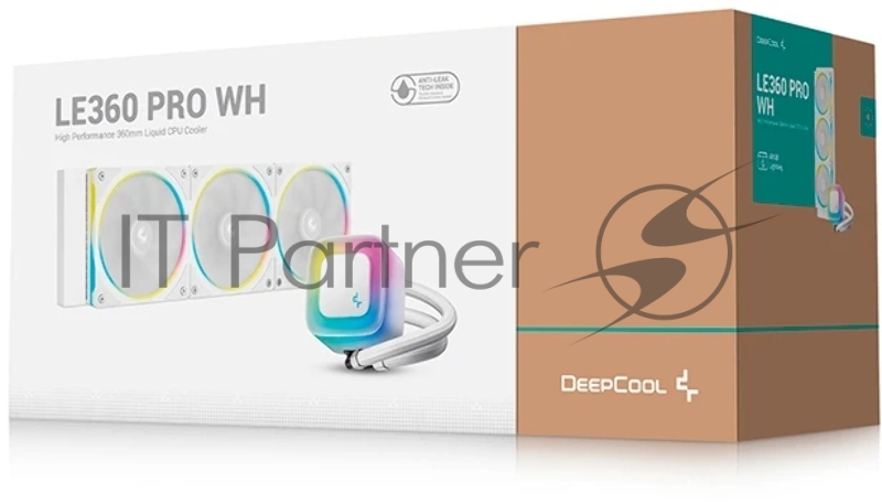 Система водяного охлаждения Deepcool LE360 PRO Wh ARGB Soc-AM5/AM4/1200/1700/1851 белый 4-pin 19-33dB Al 300W 1817gr Ret (R-LE360PRO-WHAMMC-G-1)