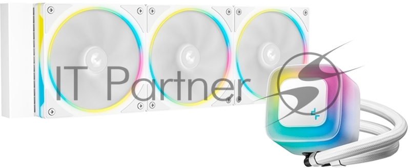 Система водяного охлаждения Deepcool LE360 PRO Wh ARGB Soc-AM5/AM4/1200/1700/1851 белый 4-pin 19-33dB Al 300W 1817gr Ret (R-LE360PRO-WHAMMC-G-1)