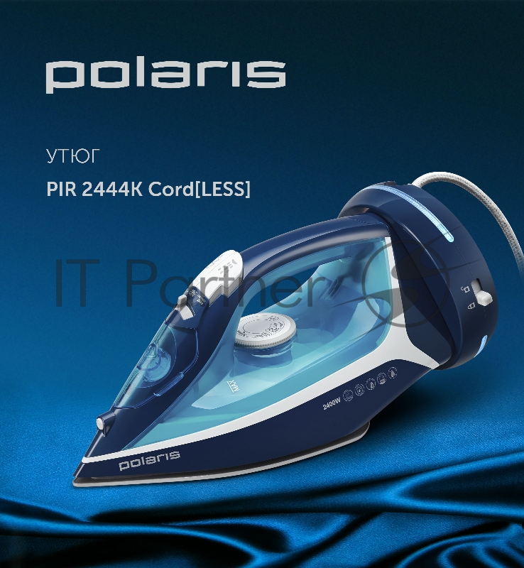 Утюг Polaris PIR 2444K Cord LESS 2400Вт синий/белый