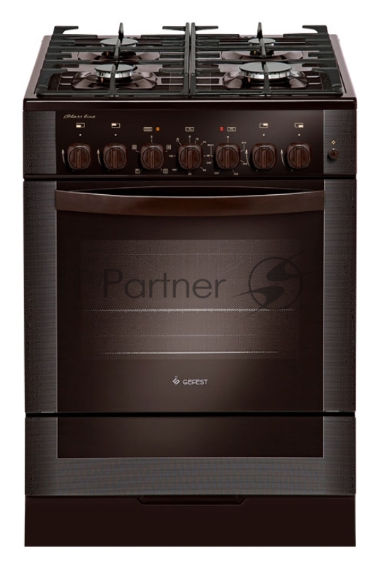 Плита комбинированная Gefest ПГЭ 6502-02 0045 коричневый, конфорок 4 газовых, духовка 52 л, 60 см x 85 см x 60 см
