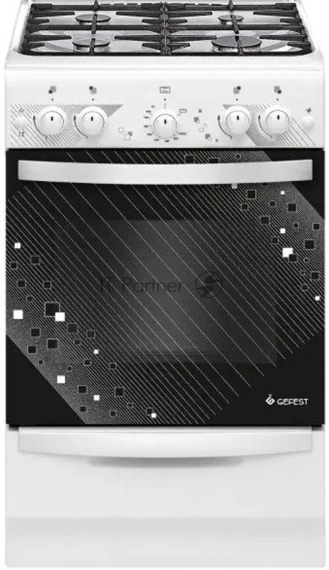 Плита газовая Gefest ПГ 5100-02 0309 белый, конфорок 4 шт, духовка 52 л, 50 см x 85 см x 58.5 см