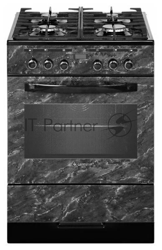 Плита комбинированная Gefest ПГЭ 5302-03 0053 черный, конфорок 4 шт, духовка 55 л, 50 см x 85 см x 58.5 см