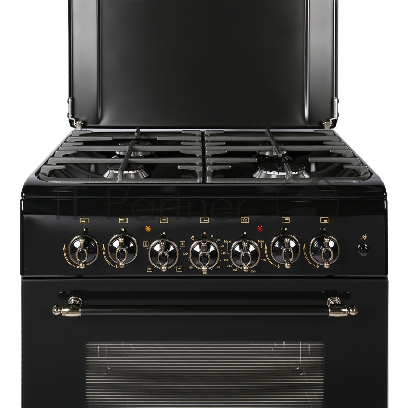 Плита комбинированная Gefest ПГЭ 6102-02 0187 черный, конфорок 4 газовых, духовка 52 л, 60 см x 85 см x 60 см