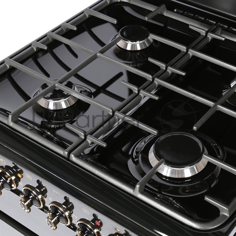 Плита комбинированная Gefest ПГЭ 6102-02 0187 черный, конфорок 4 газовых, духовка 52 л, 60 см x 85 см x 60 см