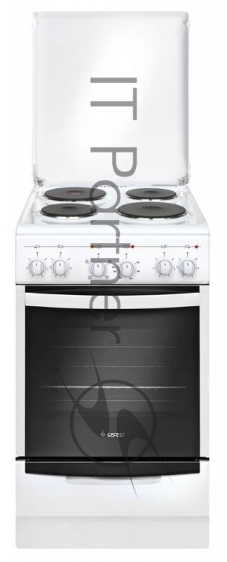 Плита электрическая Gefest 5140-01 белый, конфорок 4 электрических, духовка 55 л, 50 см x 85 см x 58.5 см