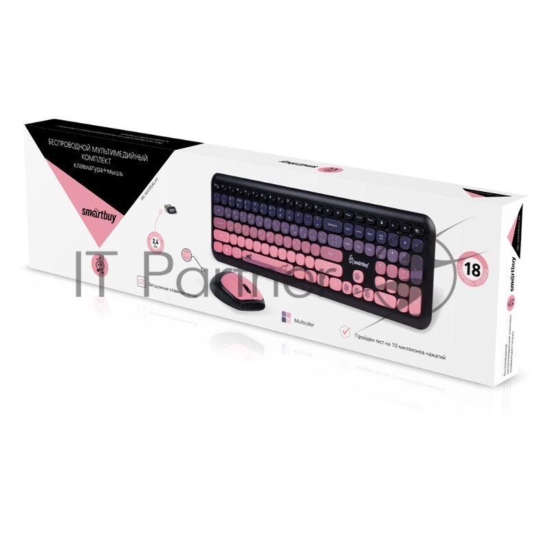 Комплект клавиатура+мышь SmartBuy (SBC-666395AG-KP) 666395 черно-розовый