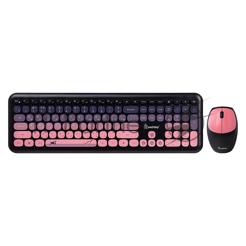 Комплект клавиатура+мышь SmartBuy (SBC-666395AG-KP) 666395 черно-розовый